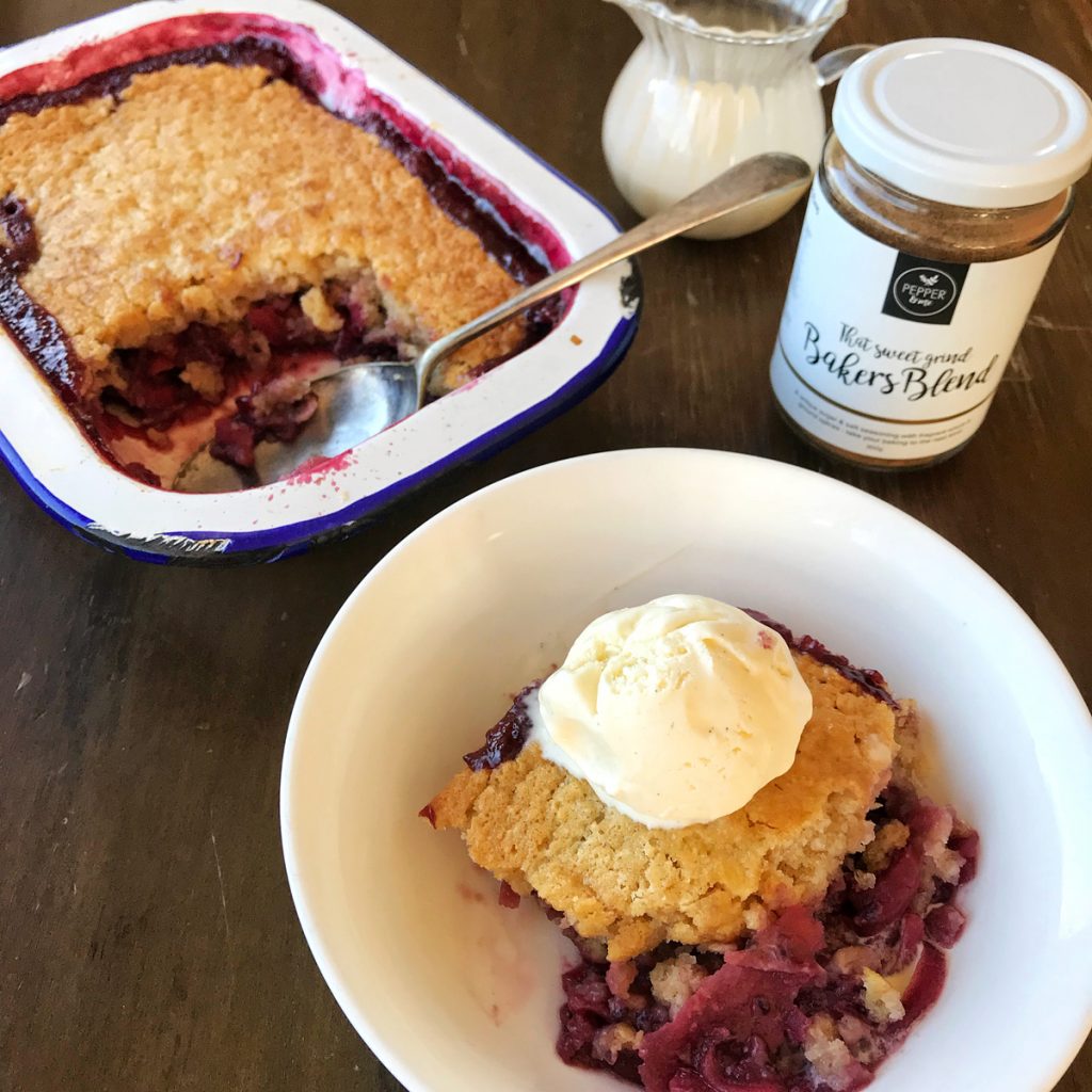 Apple and Boysenberry Cobbler