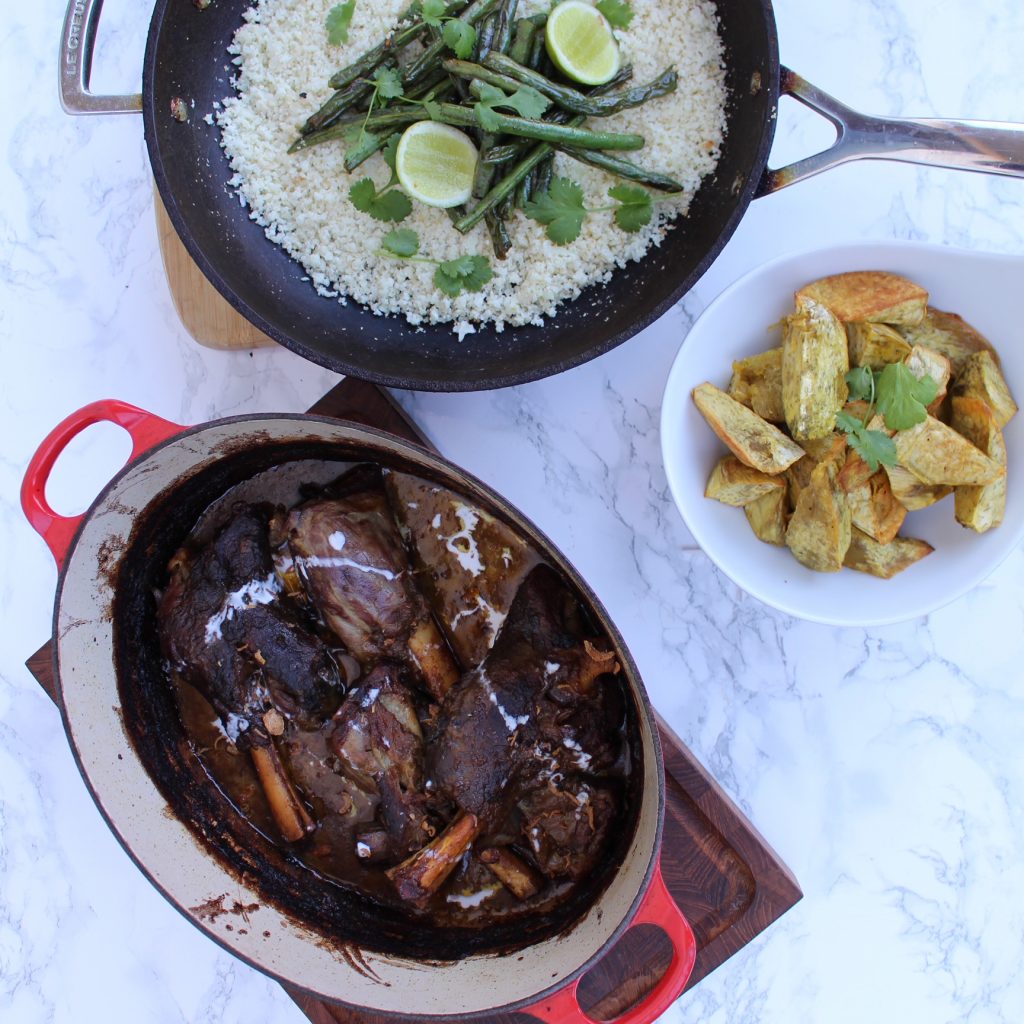 Mild Lamb Shank Curry with Kumara, Green Beans & Cauliflower Rice