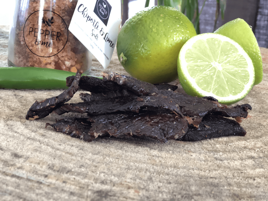 Spicy or smoky beef jerky