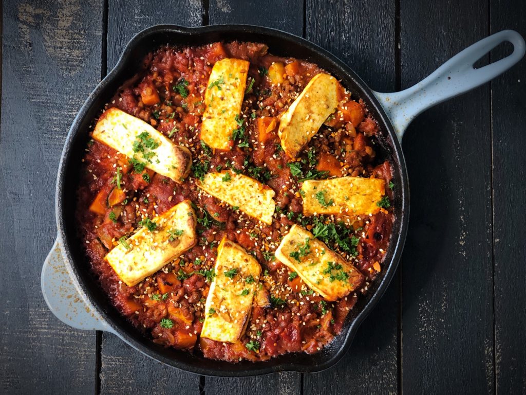 Halloumi & Lentil Bake