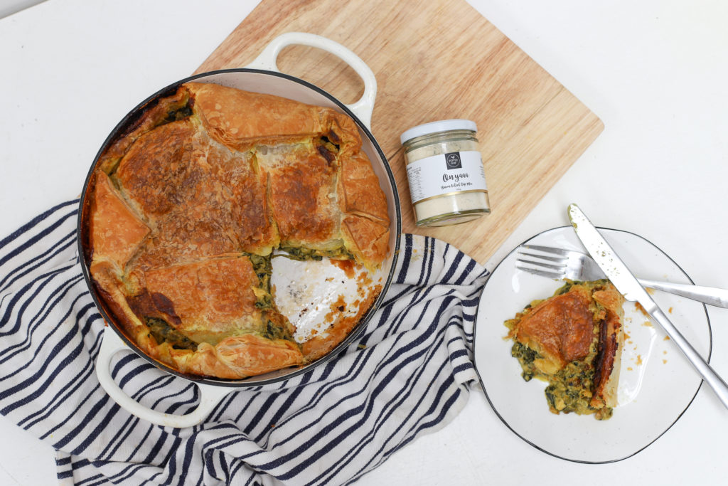 Chicken, Onion & Spinach Pie
