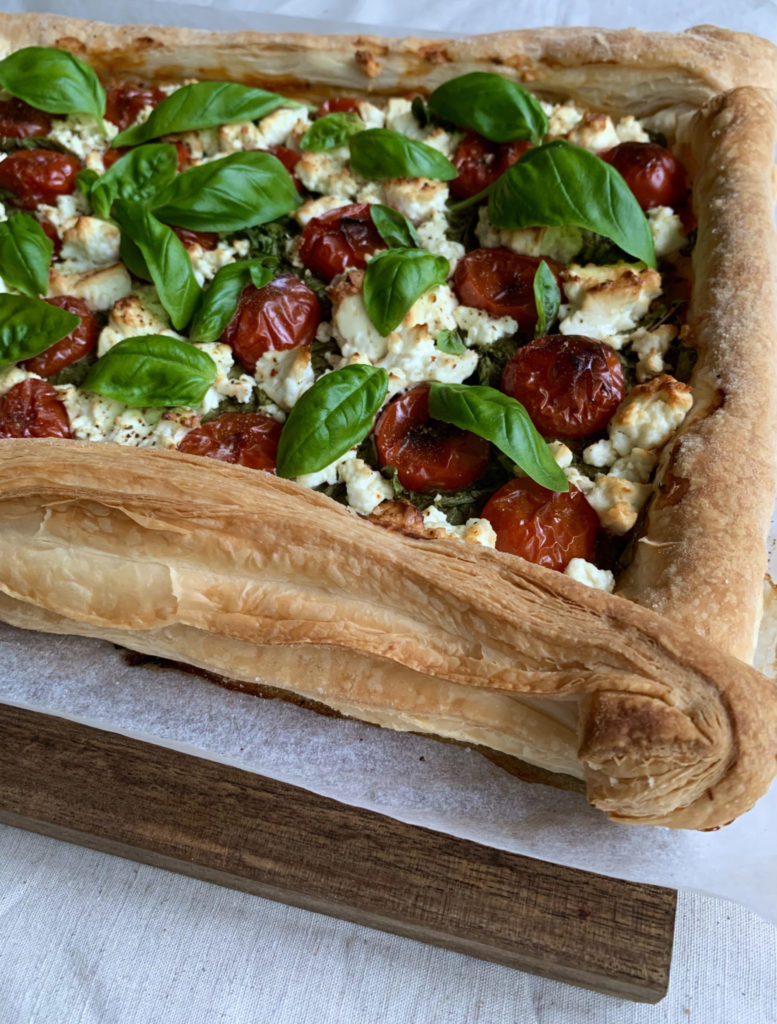 Quick Kasundi, Tomato, Feta & Spinach Tart