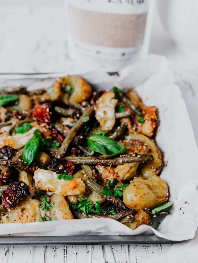 Halloumi and Potato Tray Bake