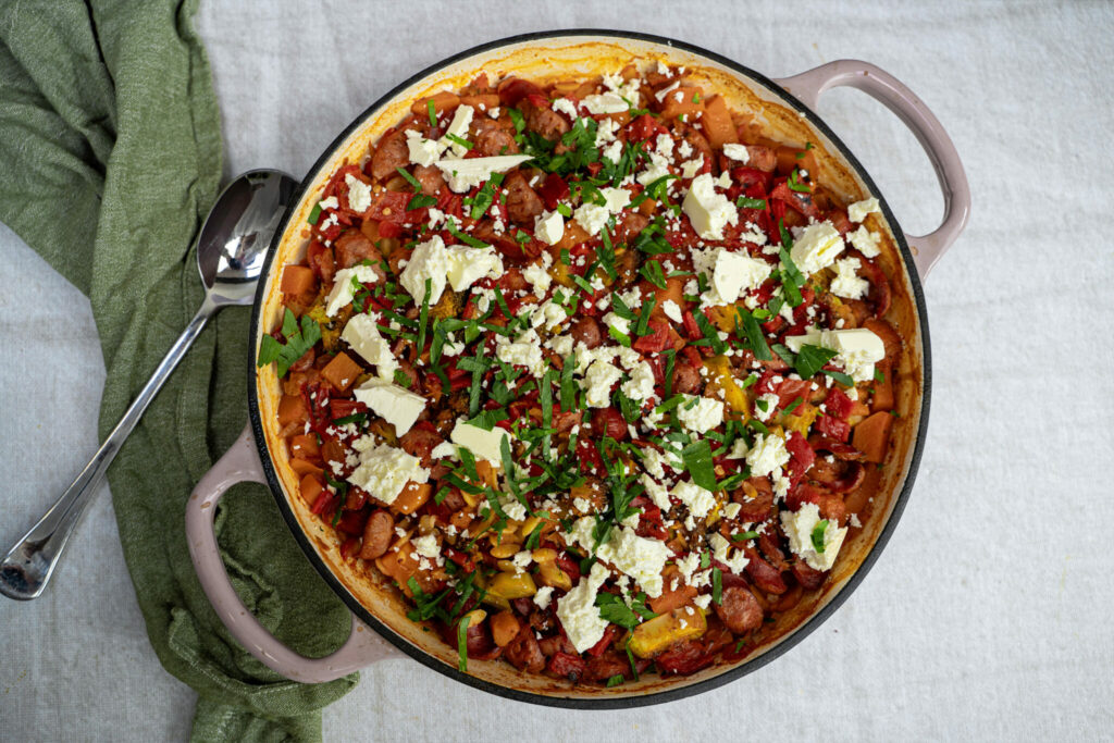 Under $20 Sausage Orzo Bake