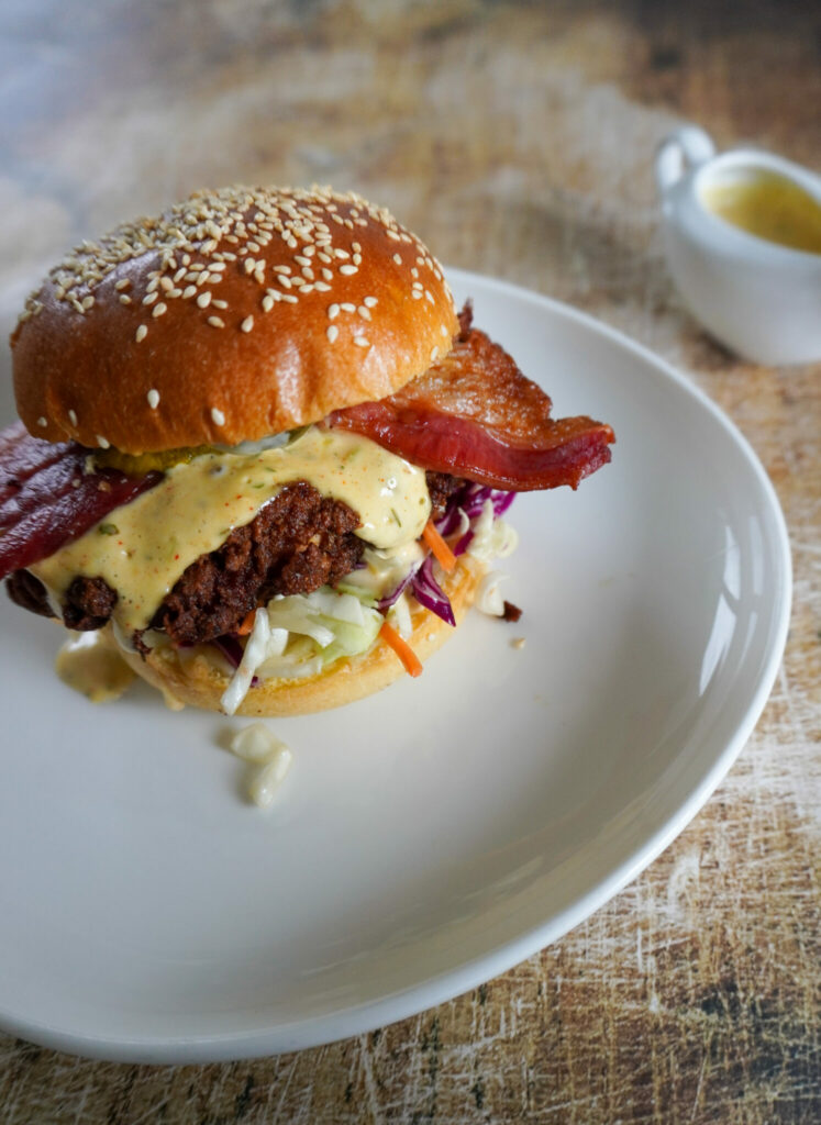 White BBQ Fried Chicken Burger