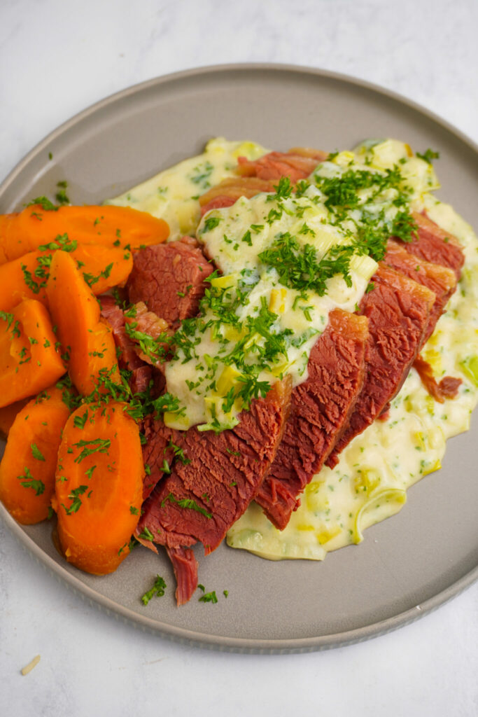 Corned Beef with Leek Sauce