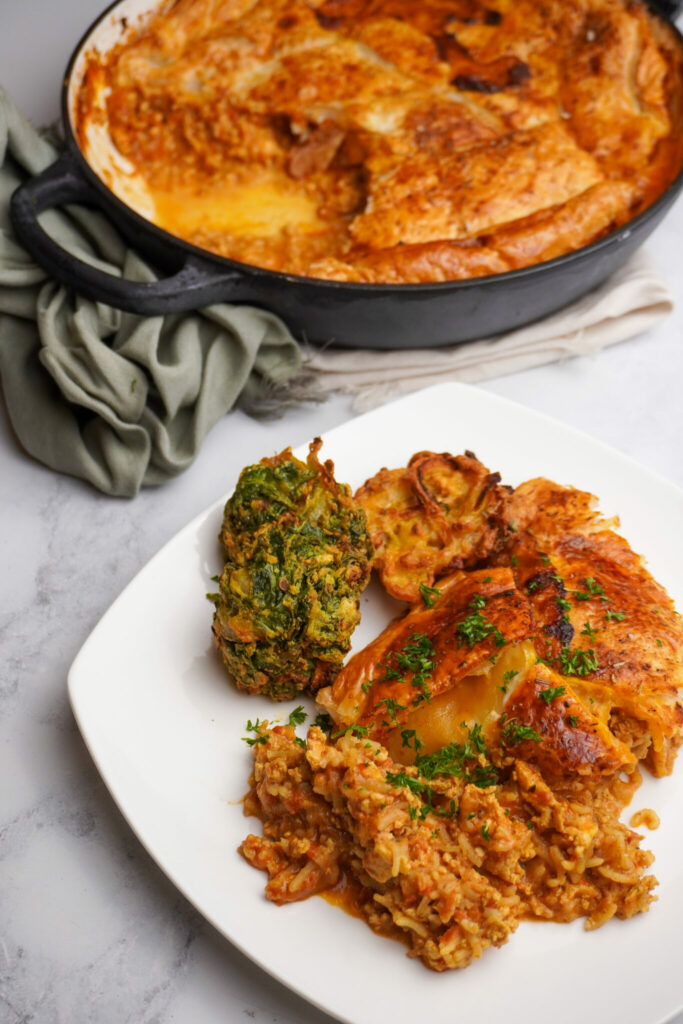 Butter Chicken & Rice Pie