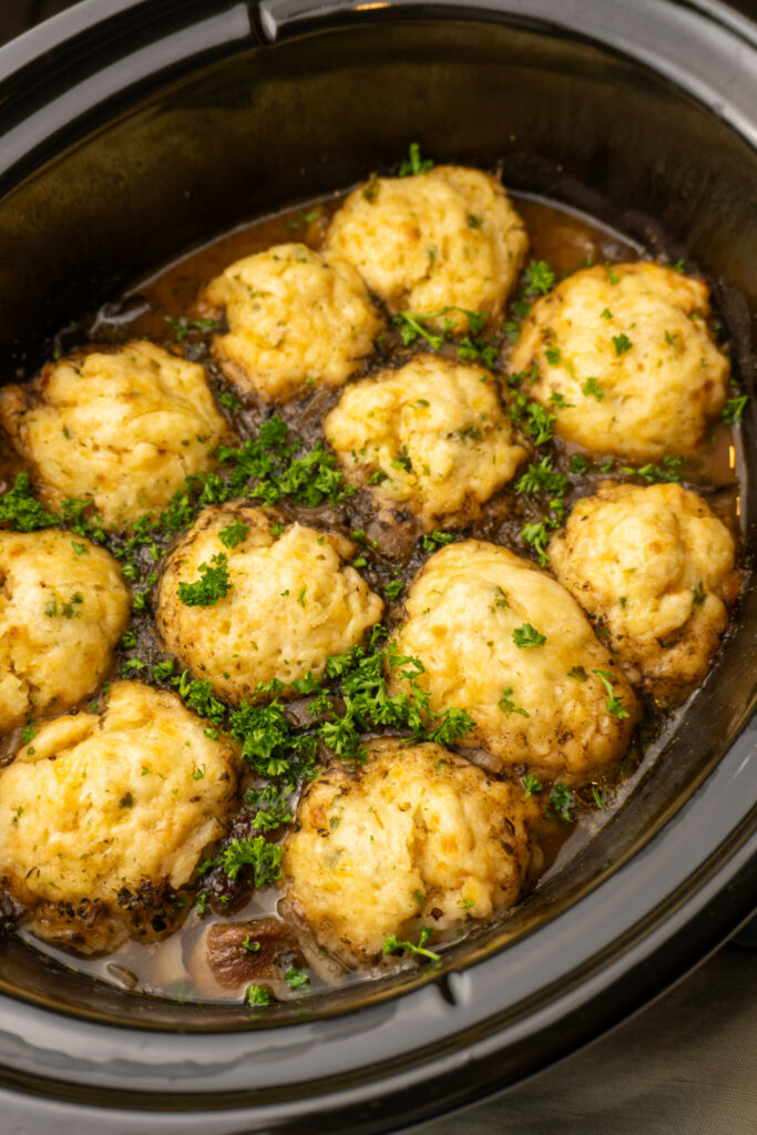 Slow Cooker Beef with Dumplings