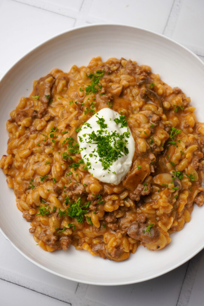 Orzo Stroganoff