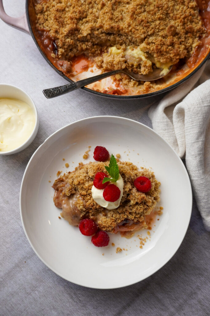 Rhubarb & Custard Crumble