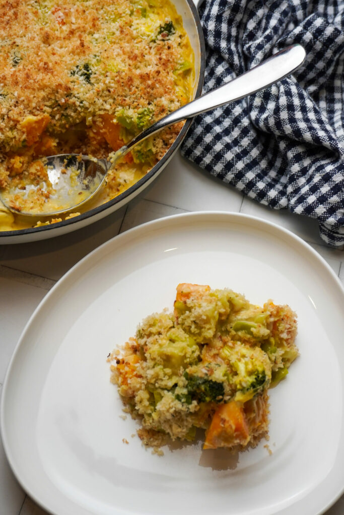 Kumara, Pumpkin & Broccoli Bake