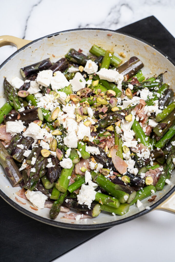 Warm asparagus salad