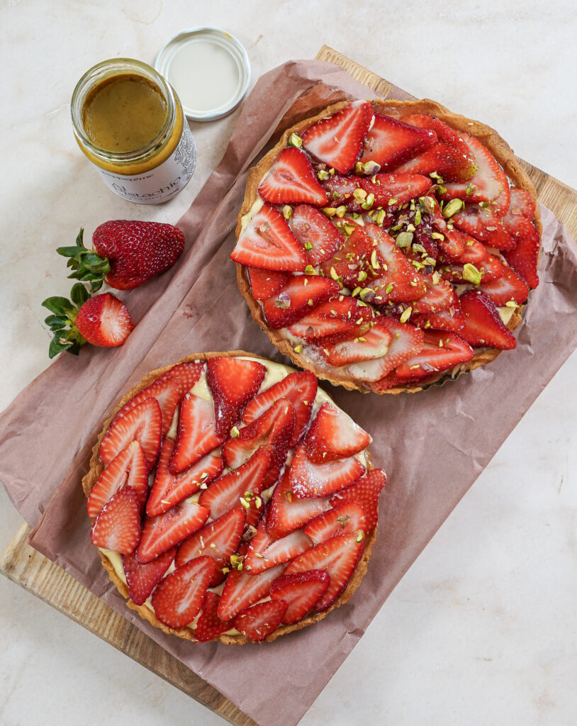 Strawberry Tart with Pistachio Diplomat Cream